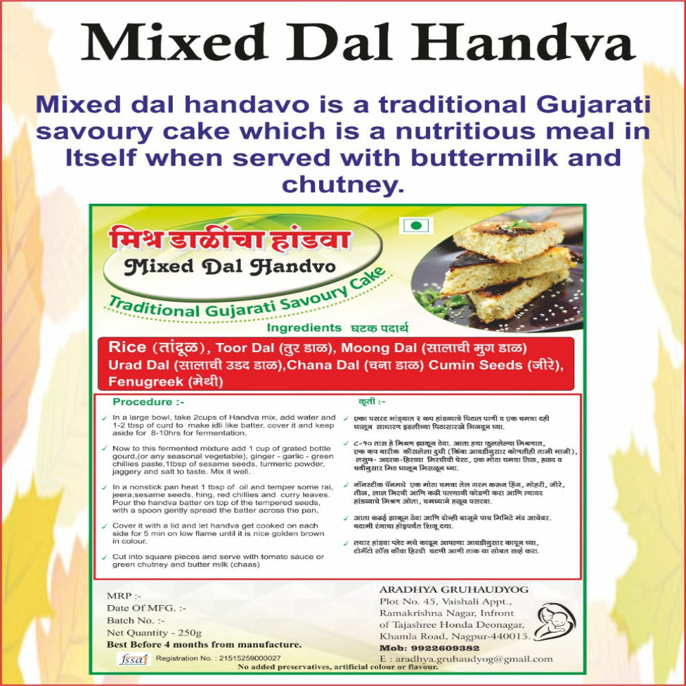 Mixed Dal Handva Mix 250 GM